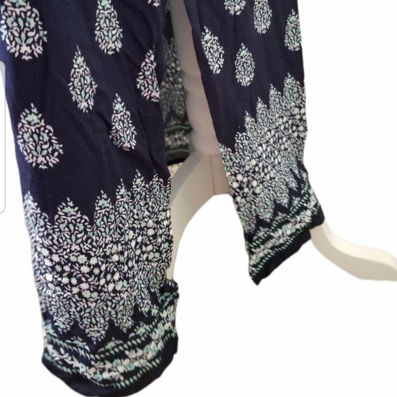 NWT Boho Maxi Dress Navy Floral Print with Side Slit Strapless Maxi Dres… - Picture 6 of 11